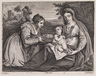KG 05590
<br/>
Madonna met Christus en geknielde vrouw
<br/>
<em>Lisebetten, Pieter van (1630-1678)</em>